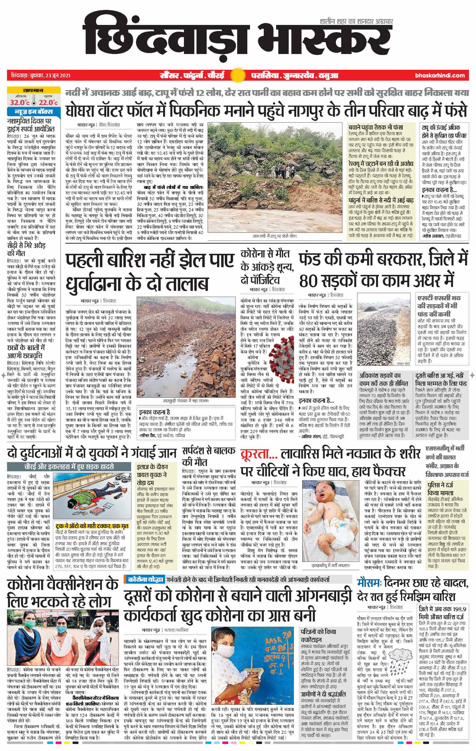 Dainik Bhaskar chhindwara bhaskar ePaper,भास्कर ईपेपर Today Hindi News